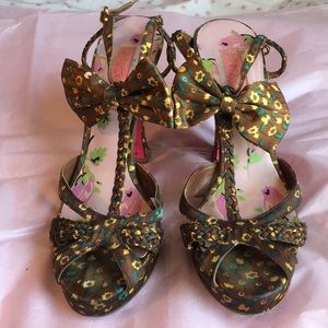 Betsey Johnson floral strappy high heels